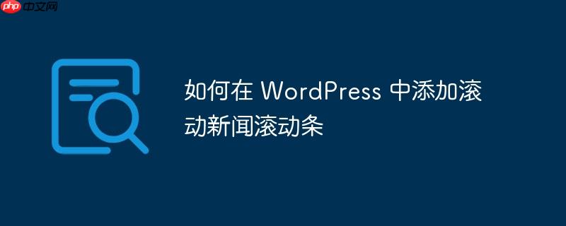 如何在 WordPress 中添加滾動新聞滾動條-小浪學習網