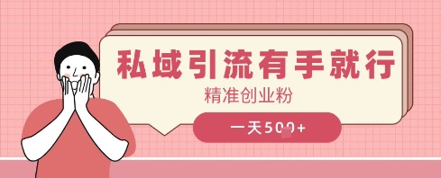 私域引流有手就行，日引500+精準創業粉-小浪學習網