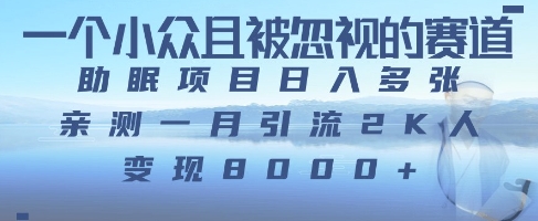一個被嚴重低估的賽道，賣助眠教程日入三位數以上-小浪學習網