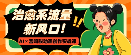 治愈系流量新風口，AI+宮崎駿動畫創作實戰課，從0到1打造爆款視頻-小浪學習網