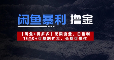 閑魚暴利擼金無限流量，日盈利幾張，可復制擴大，長期可操作-小浪學習網